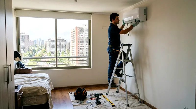 Instalación de aire acondicionado (imagen generada)