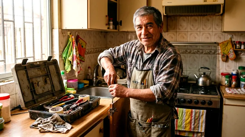 Arreglo de un mueble de cocina (imagen generada)